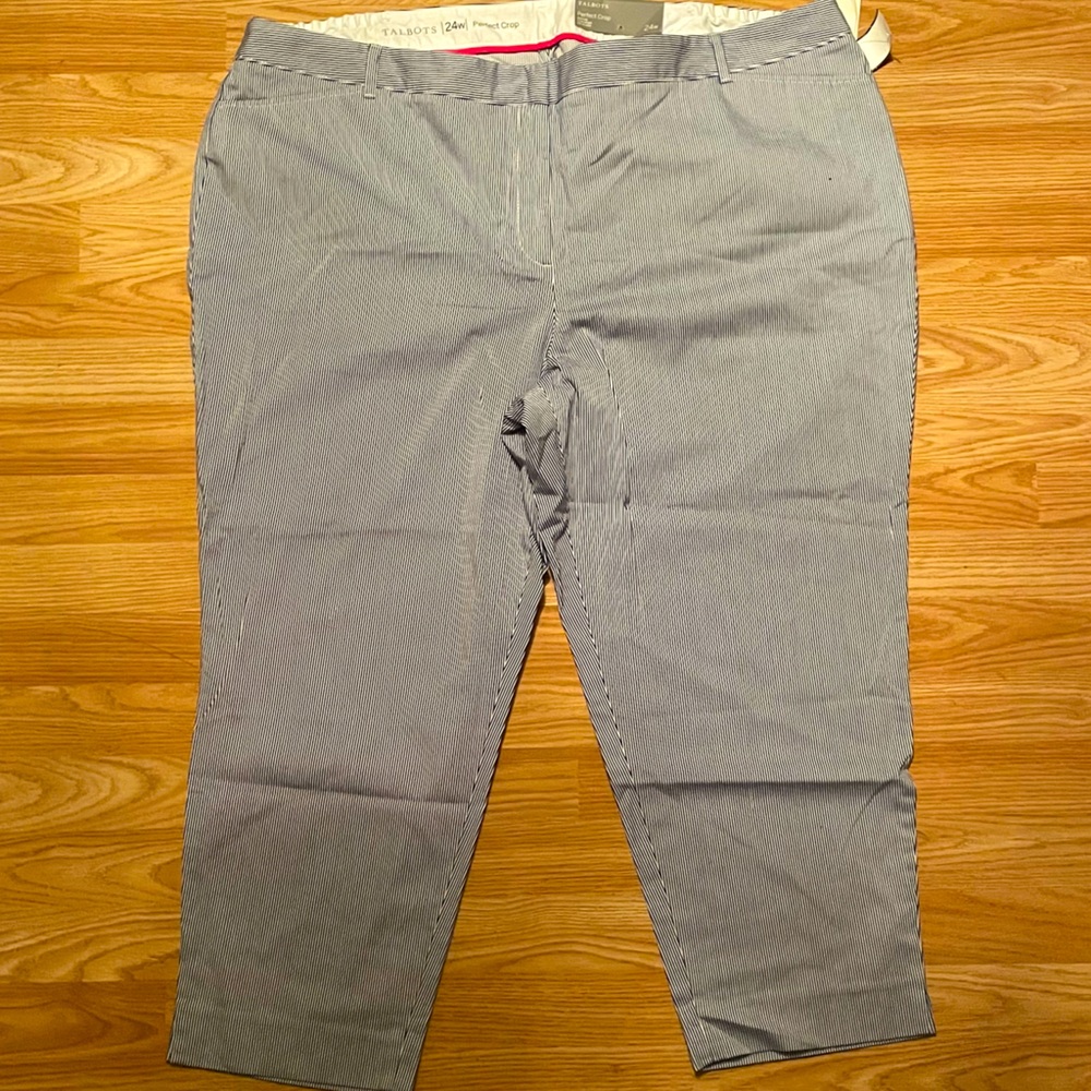 Talbots Perfect Crop High Waist Striped Pants size 24